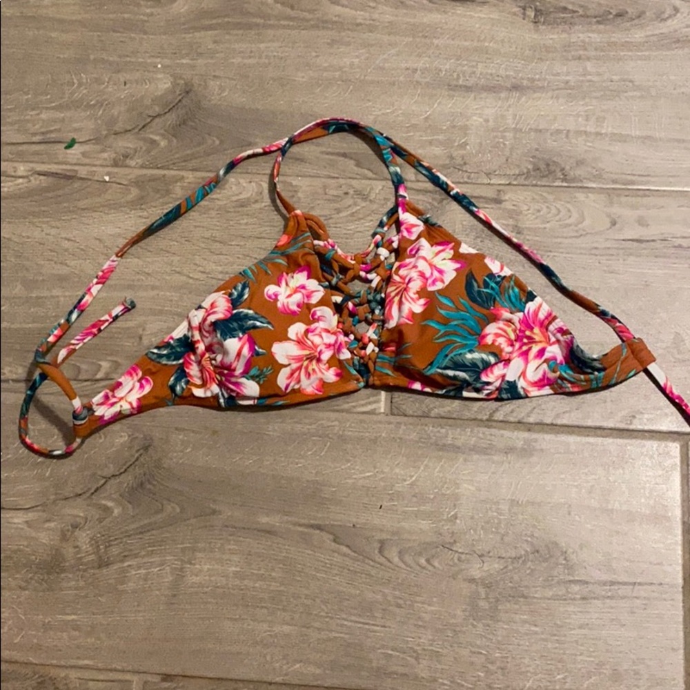 Hawaiian floral Print Bikini Top